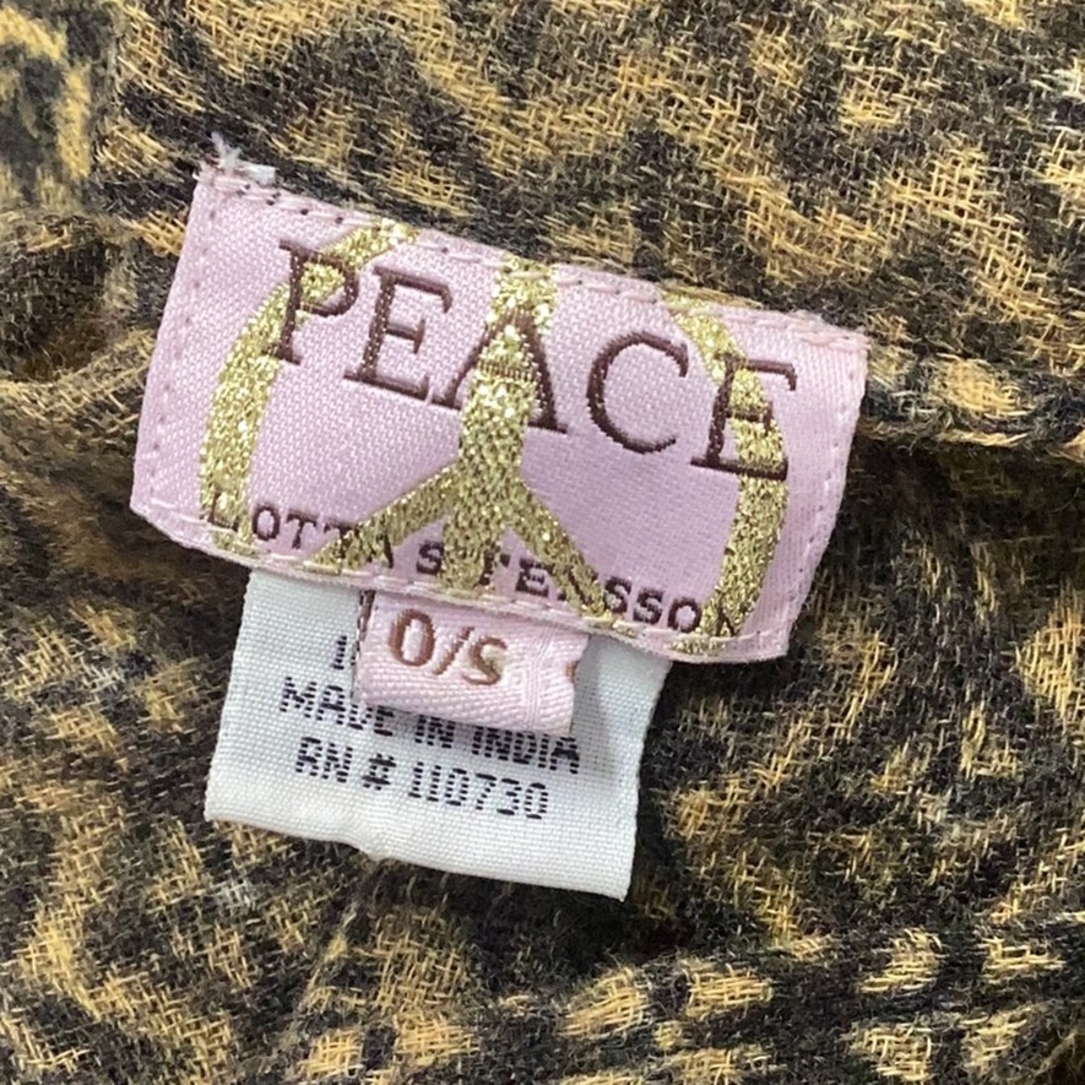 LOTTA STENSSON *Peace Bohemian Patterned Silk Poncho Shawl with Fringe O/S - Picture 3 of 5